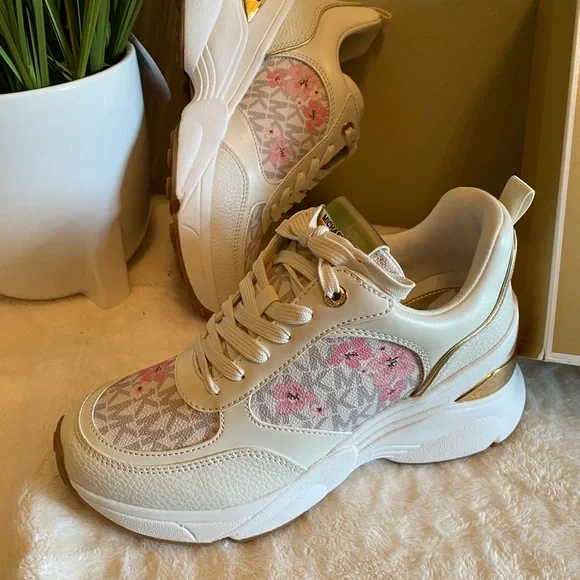 ✨NEW✨Michael Kors Katrina Floral Print Signature Logo Trainer - Picture 6 of 9